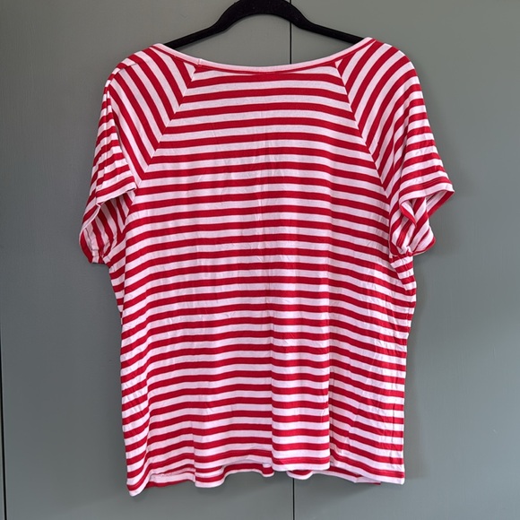 CAbi 5798 Red Striped Shrunken Tee Short Sleeve T Shirt Limited Edition Sz L - Picture 4 of 7